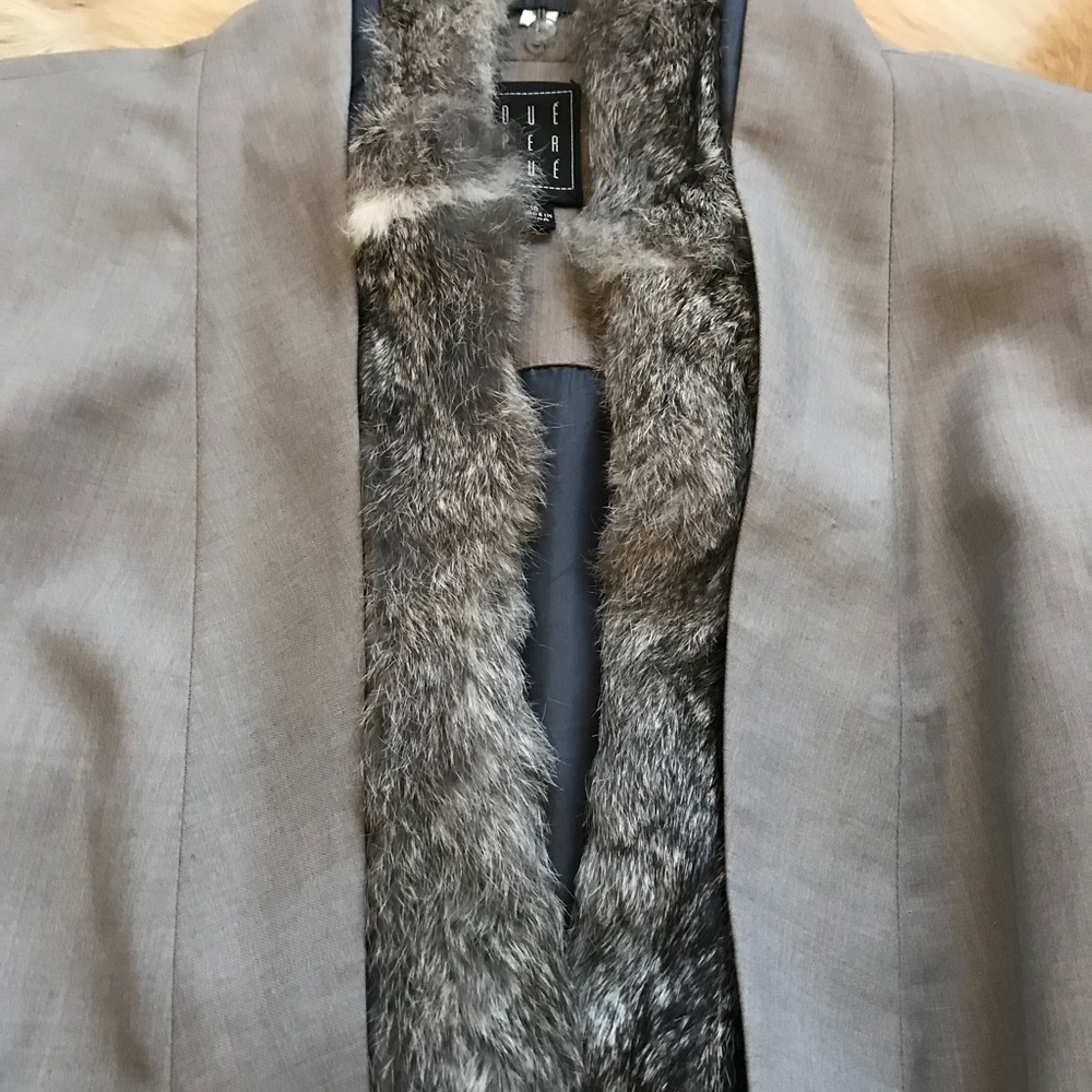 Rabbit Fur Removable Collar Jacket - image 2